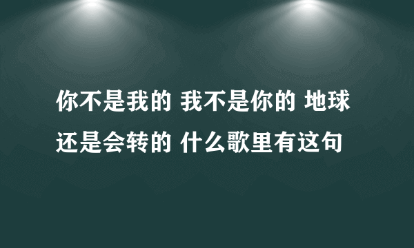 你不是我的 我不是你的 地球还是会转的 什么歌里有这句