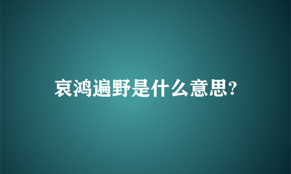 哀鸿遍野是什么意思?