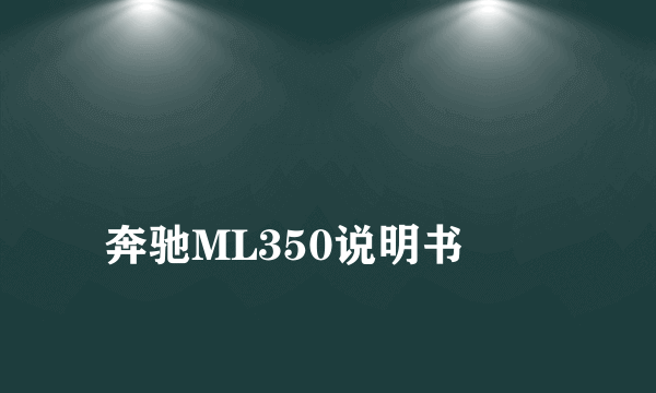 
奔驰ML350说明书
