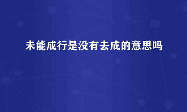 未能成行是没有去成的意思吗