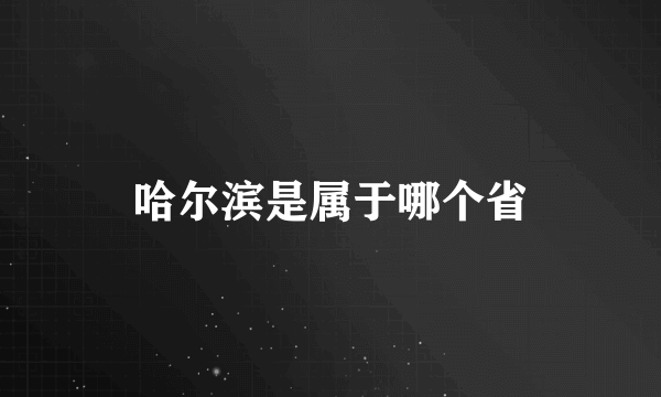 哈尔滨是属于哪个省