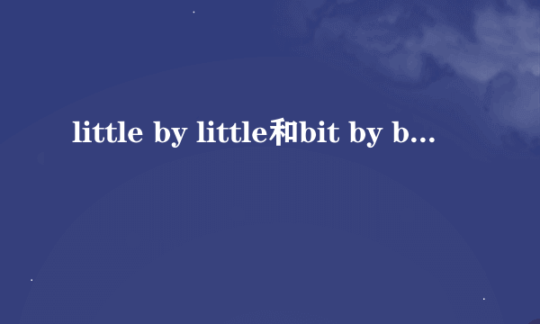 little by little和bit by bit有什么区别？