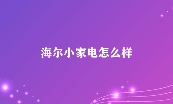 海尔小家电怎么样