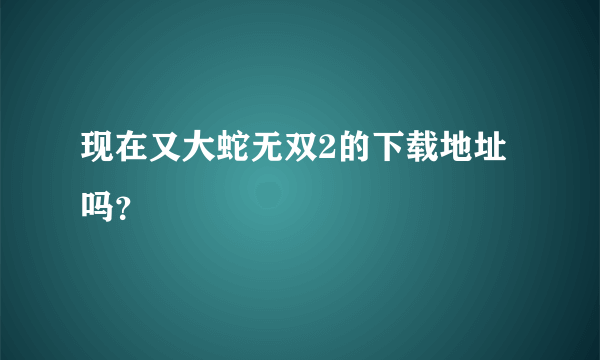 现在又大蛇无双2的下载地址吗？