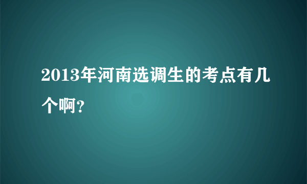 2013年河南选调生的考点有几个啊？