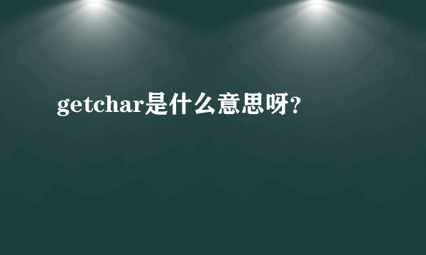 getchar是什么意思呀？