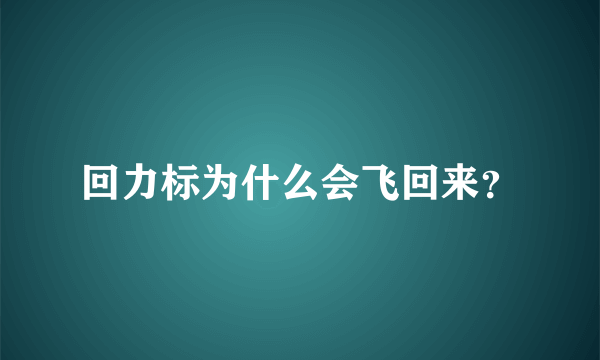 回力标为什么会飞回来？