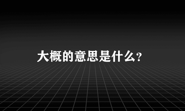 大概的意思是什么？