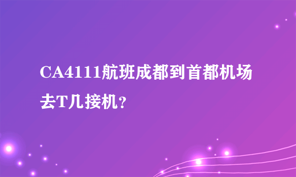 CA4111航班成都到首都机场去T几接机？