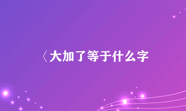 〈大加了等于什么字