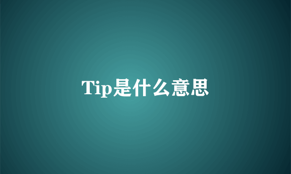 Tip是什么意思