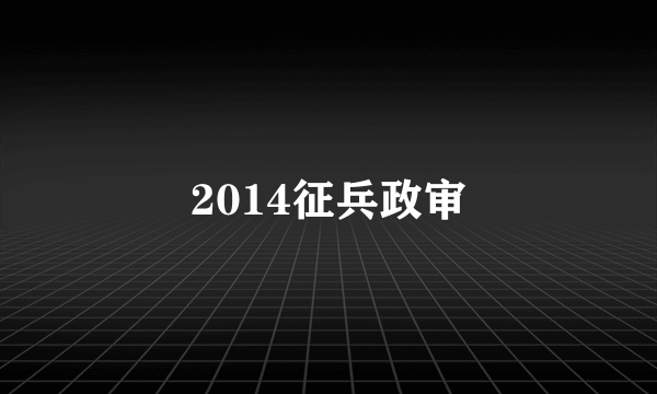 2014征兵政审