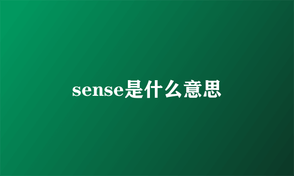 sense是什么意思