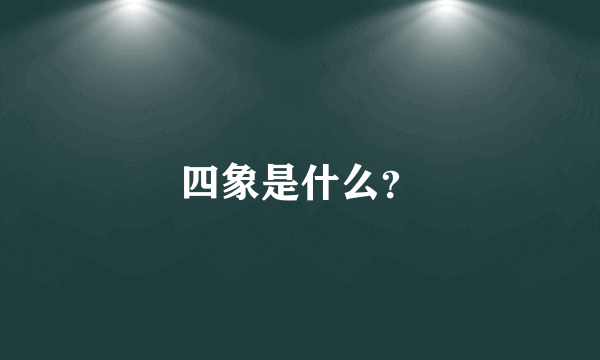 四象是什么？