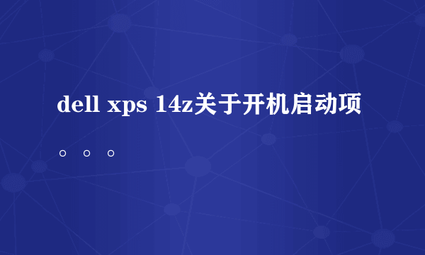 dell xps 14z关于开机启动项。。。