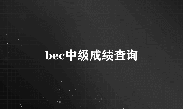 bec中级成绩查询