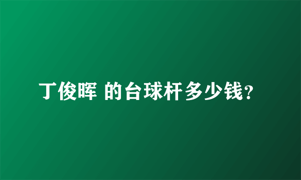 丁俊晖 的台球杆多少钱？