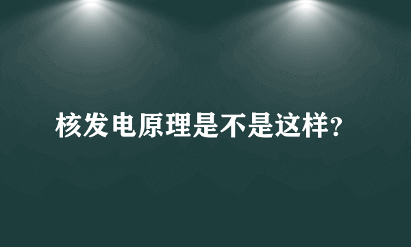 核发电原理是不是这样？