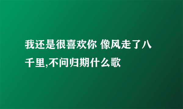 我还是很喜欢你 像风走了八千里,不问归期什么歌