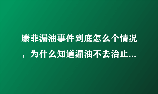 康菲漏油事件到底怎么个情况，为什么知道漏油不去治止呢，好像漏了很长时间了 是这样吗