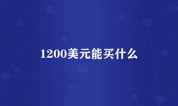 1200美元能买什么