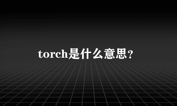 torch是什么意思？