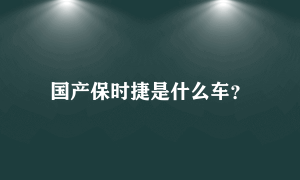 国产保时捷是什么车？