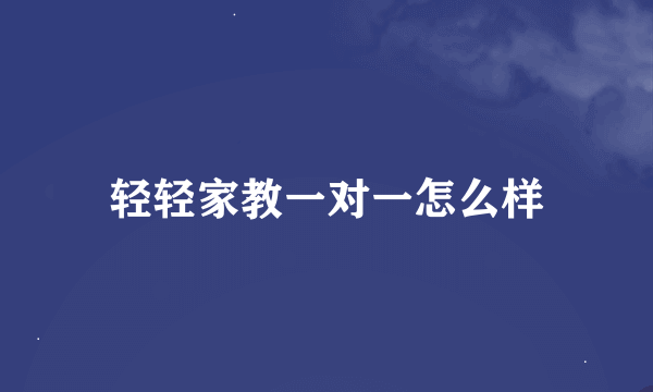 轻轻家教一对一怎么样