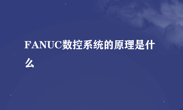 FANUC数控系统的原理是什么