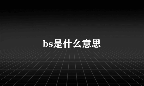 bs是什么意思