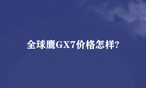 全球鹰GX7价格怎样?