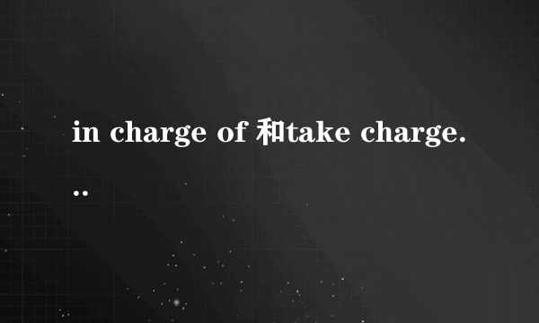 in charge of 和take charge of 怎么用