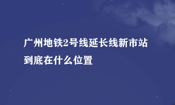 广州地铁2号线延长线新市站到底在什么位置