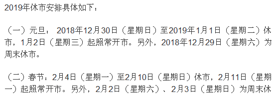 19年几号开市交易