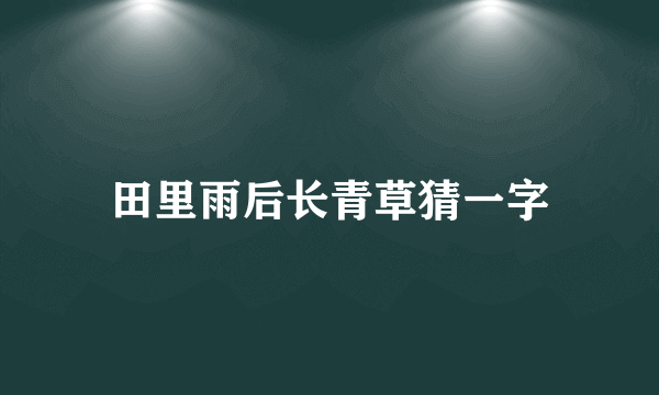 田里雨后长青草猜一字