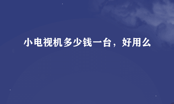 小电视机多少钱一台，好用么