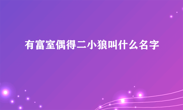 有富室偶得二小狼叫什么名字