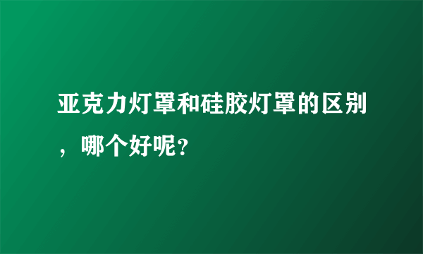 亚克力灯罩和硅胶灯罩的区别，哪个好呢？