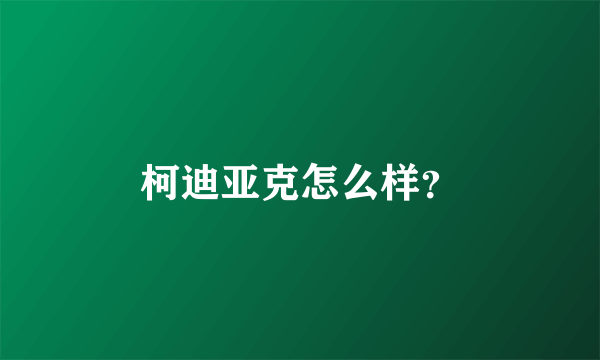 柯迪亚克怎么样？