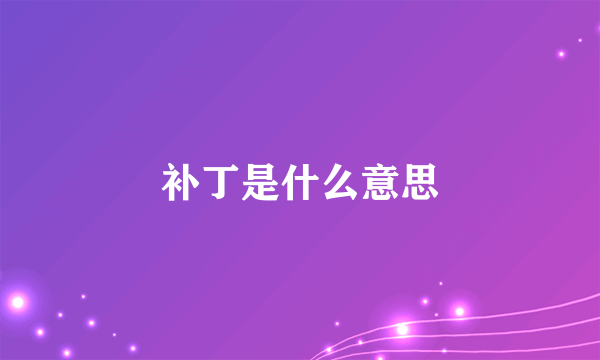 补丁是什么意思