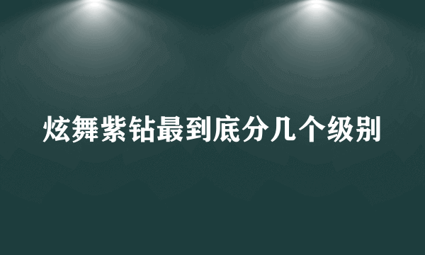 炫舞紫钻最到底分几个级别