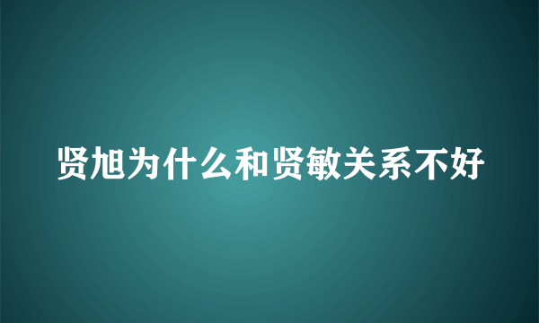 贤旭为什么和贤敏关系不好