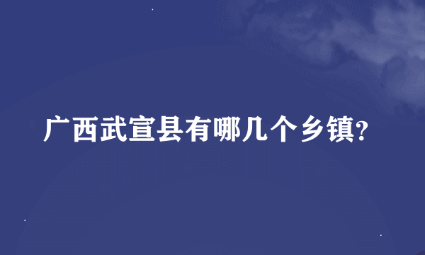 广西武宣县有哪几个乡镇？