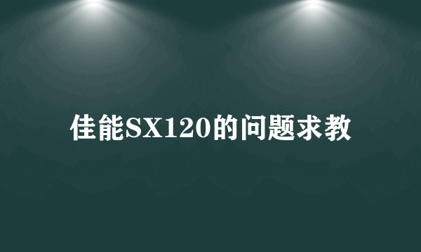 佳能SX120的问题求教