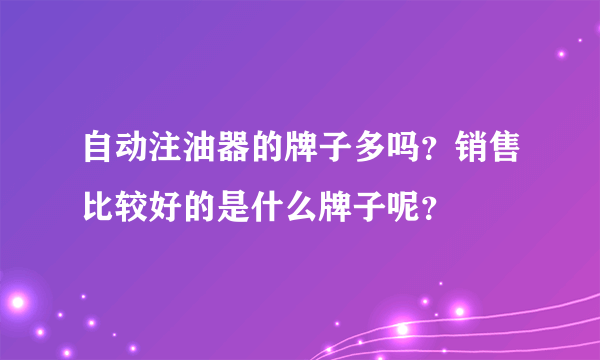 自动注油器的牌子多吗？销售比较好的是什么牌子呢？