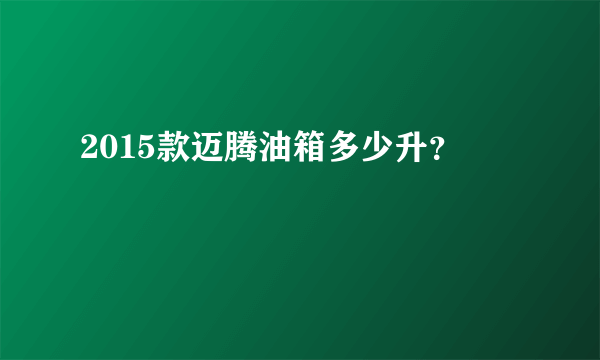 2015款迈腾油箱多少升？