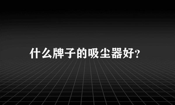 什么牌子的吸尘器好？