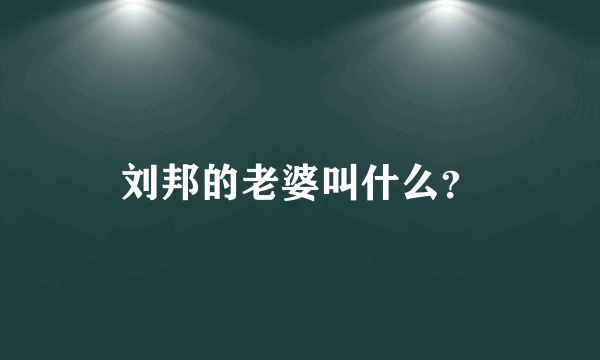 刘邦的老婆叫什么？