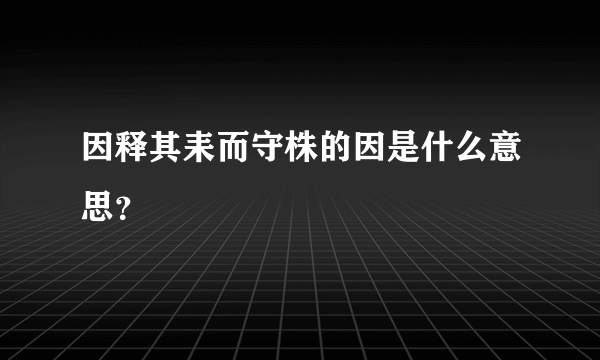 因释其耒而守株的因是什么意思？