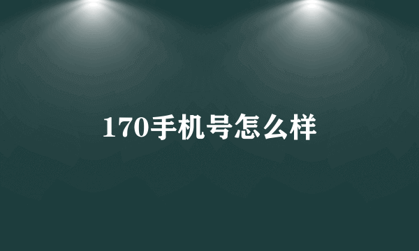 170手机号怎么样